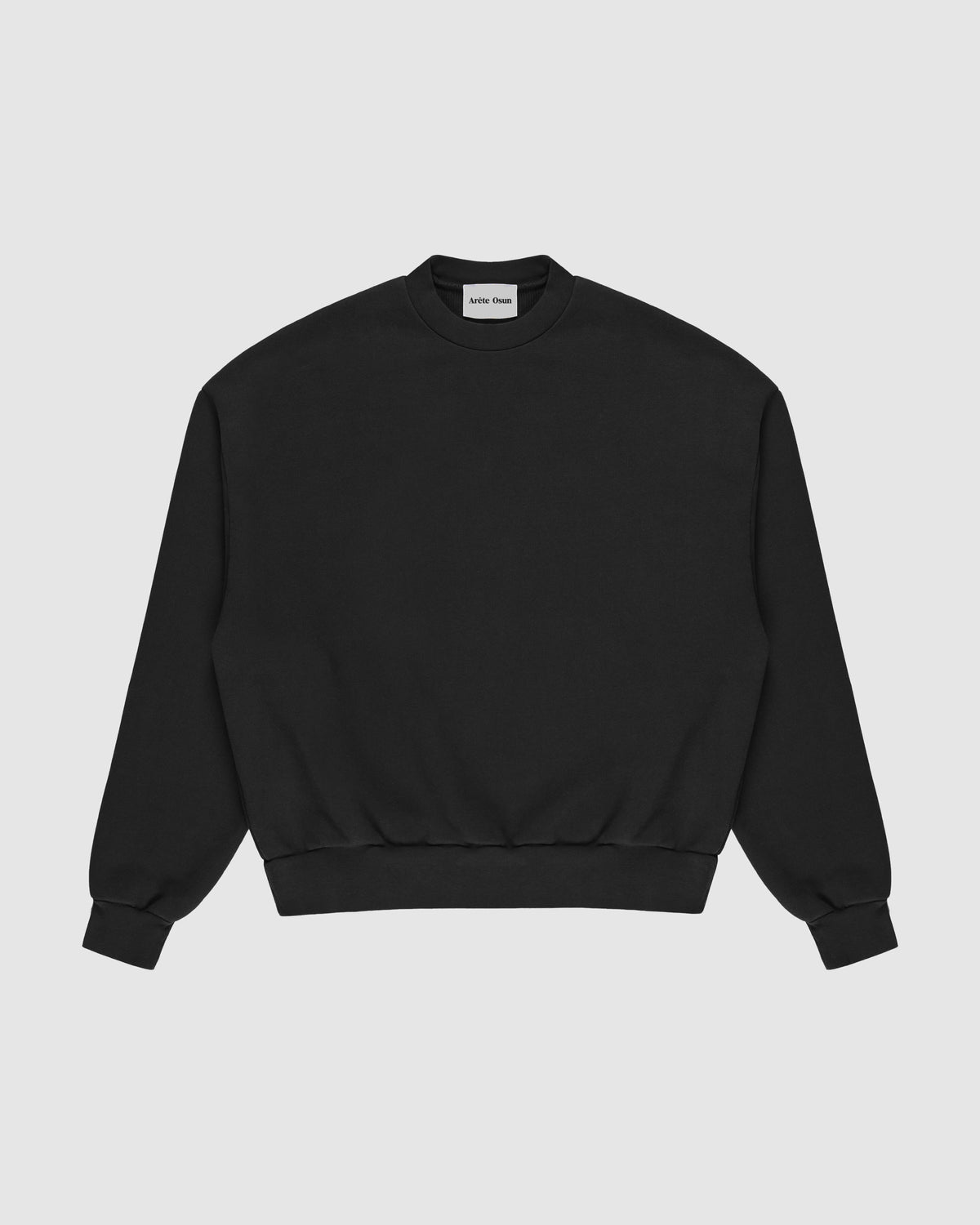 Frame Sweatshirt in Black – Oversized Luxury Jumper with dropped shoulders and heavyweight drape by Arête Osun