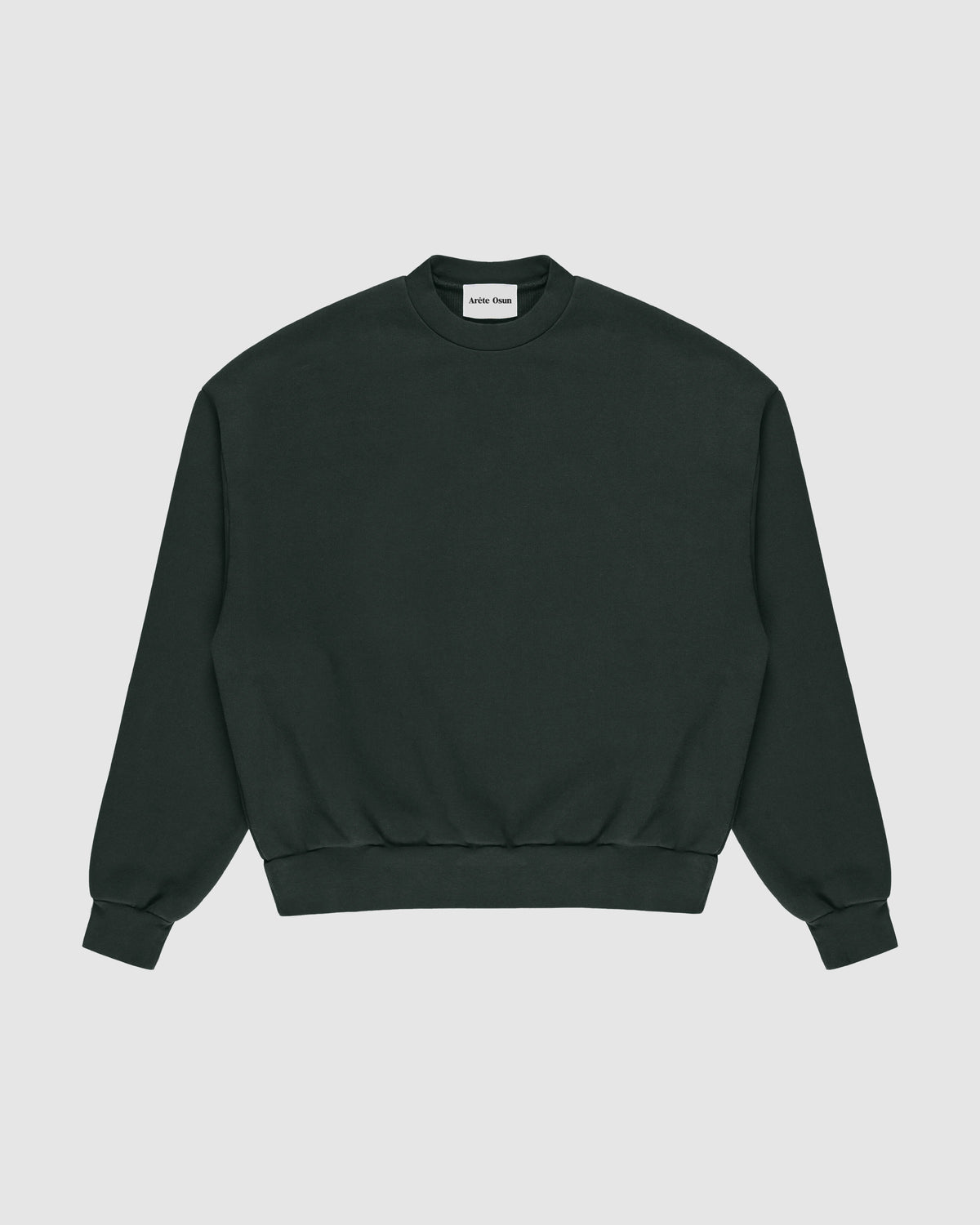 Frame Sweatshirt in Green – Oversized Luxury Jumper with dropped shoulders and heavyweight drape by Arête Osun