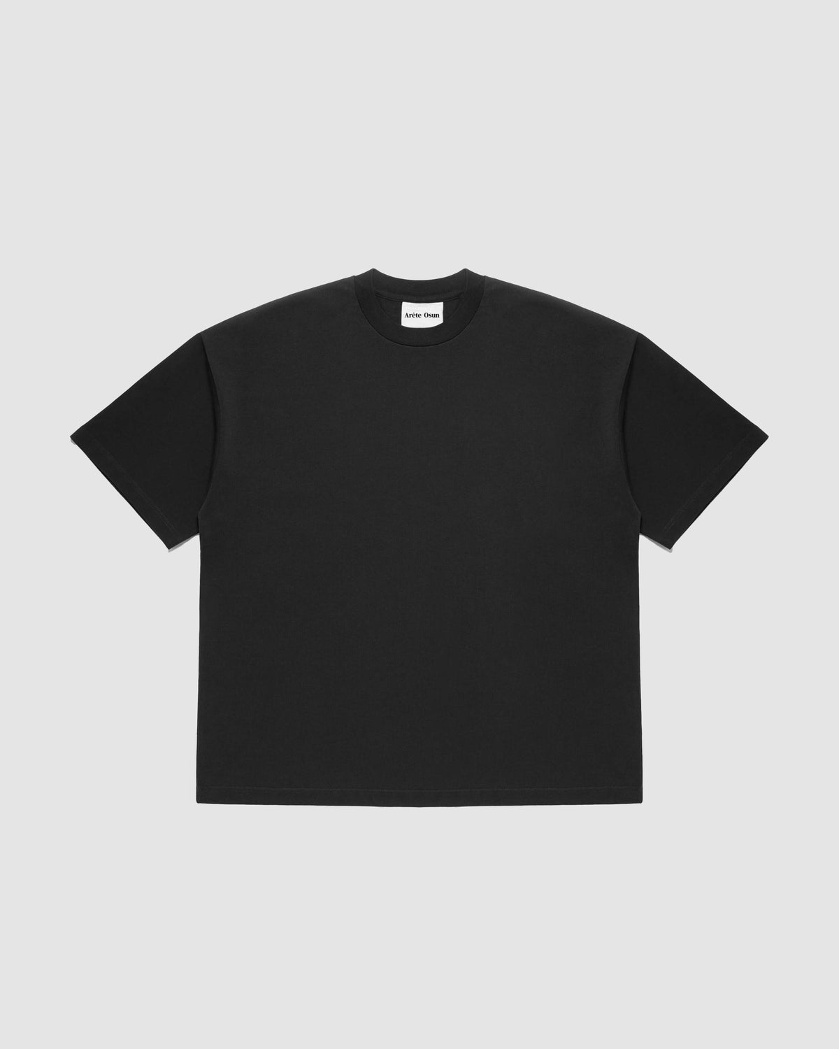 Fundamental T in Black - Heavyweight Luxury T-Shirt with dropped shoulder and box fit by Arête Osun
