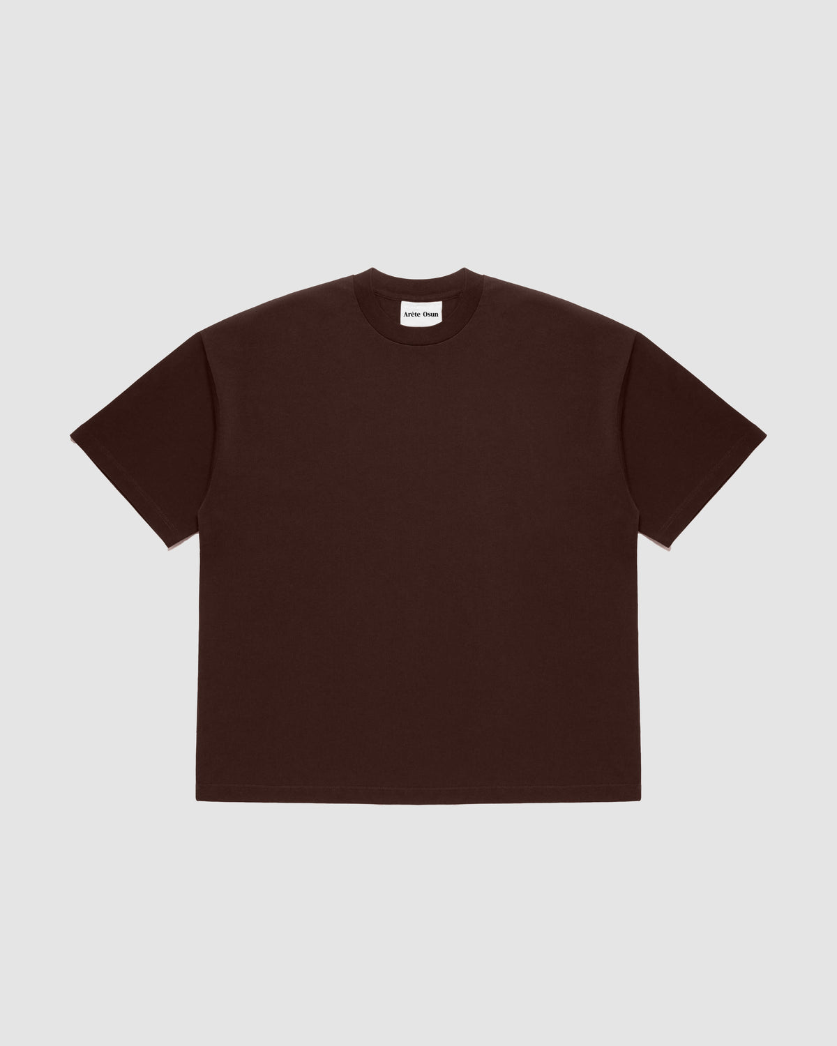 Fundamental T in Brown - Heavyweight Luxury T-Shirt with dropped shoulder and box fit by Arête Osun