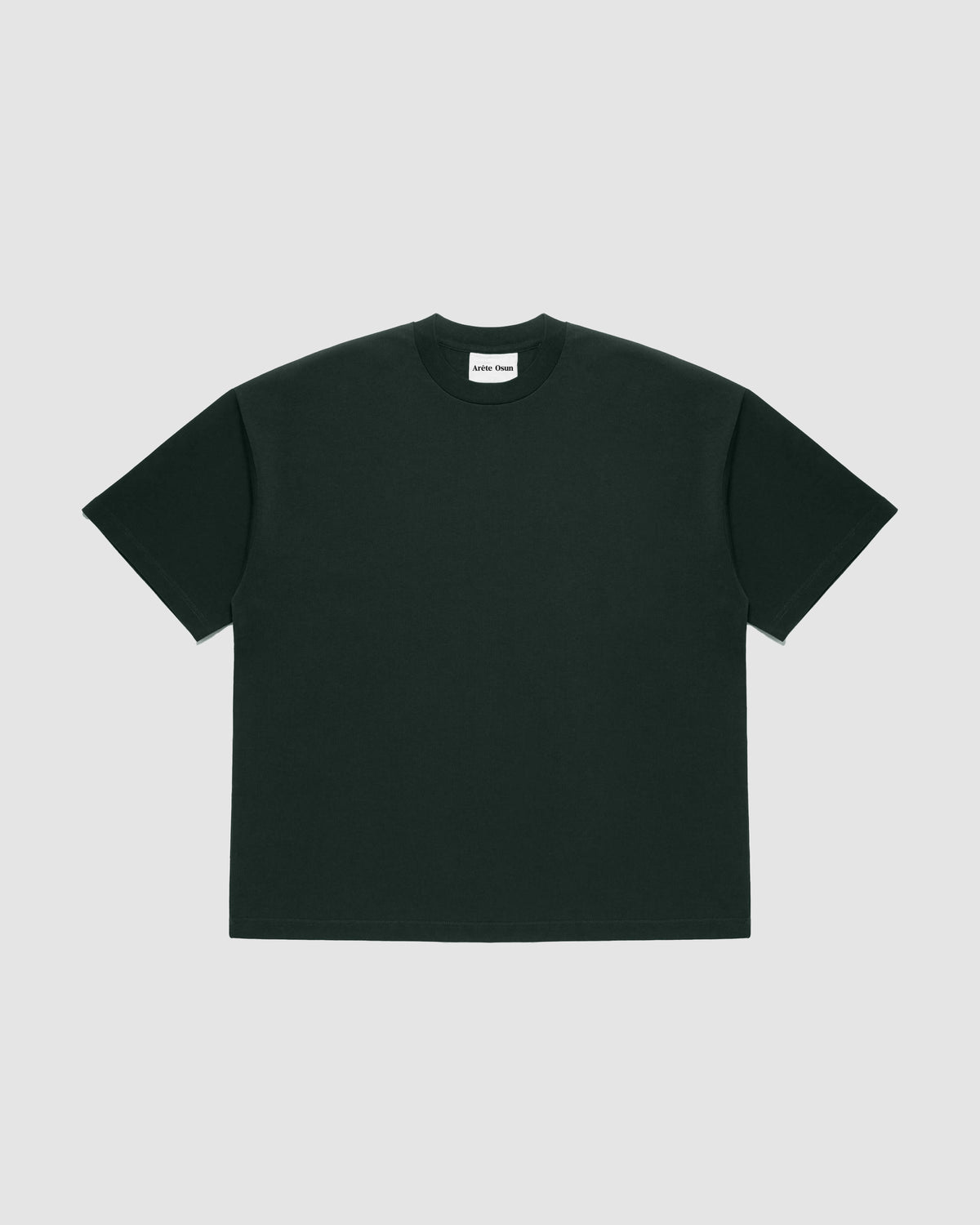 Fundamental T in Green - Heavyweight Luxury T-Shirt with dropped shoulder and box fit by Arête Osun