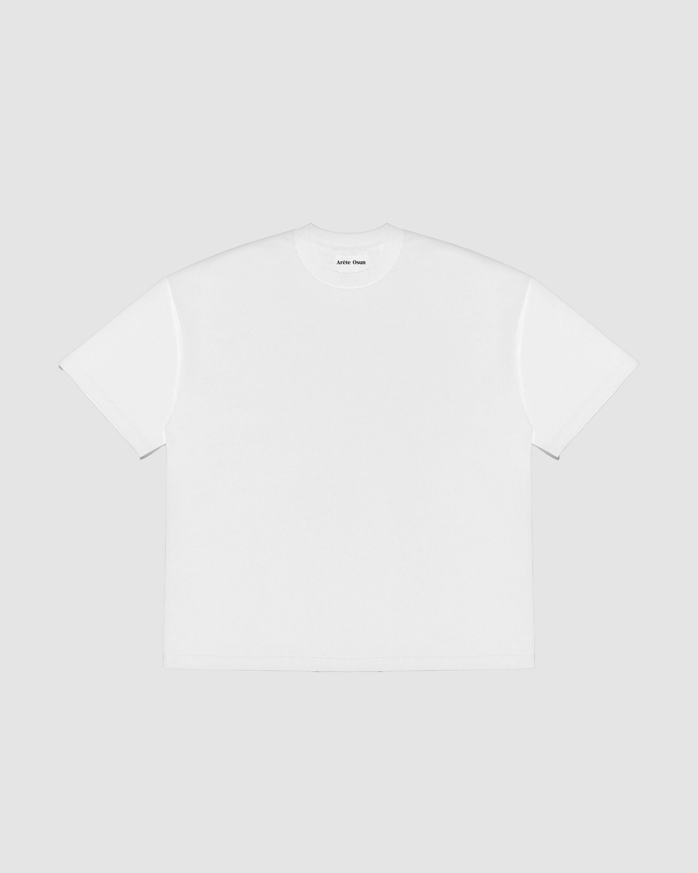 Fundamental T in White - Heavyweight Luxury T-Shirt with dropped shoulder and box fit by Arête Osun