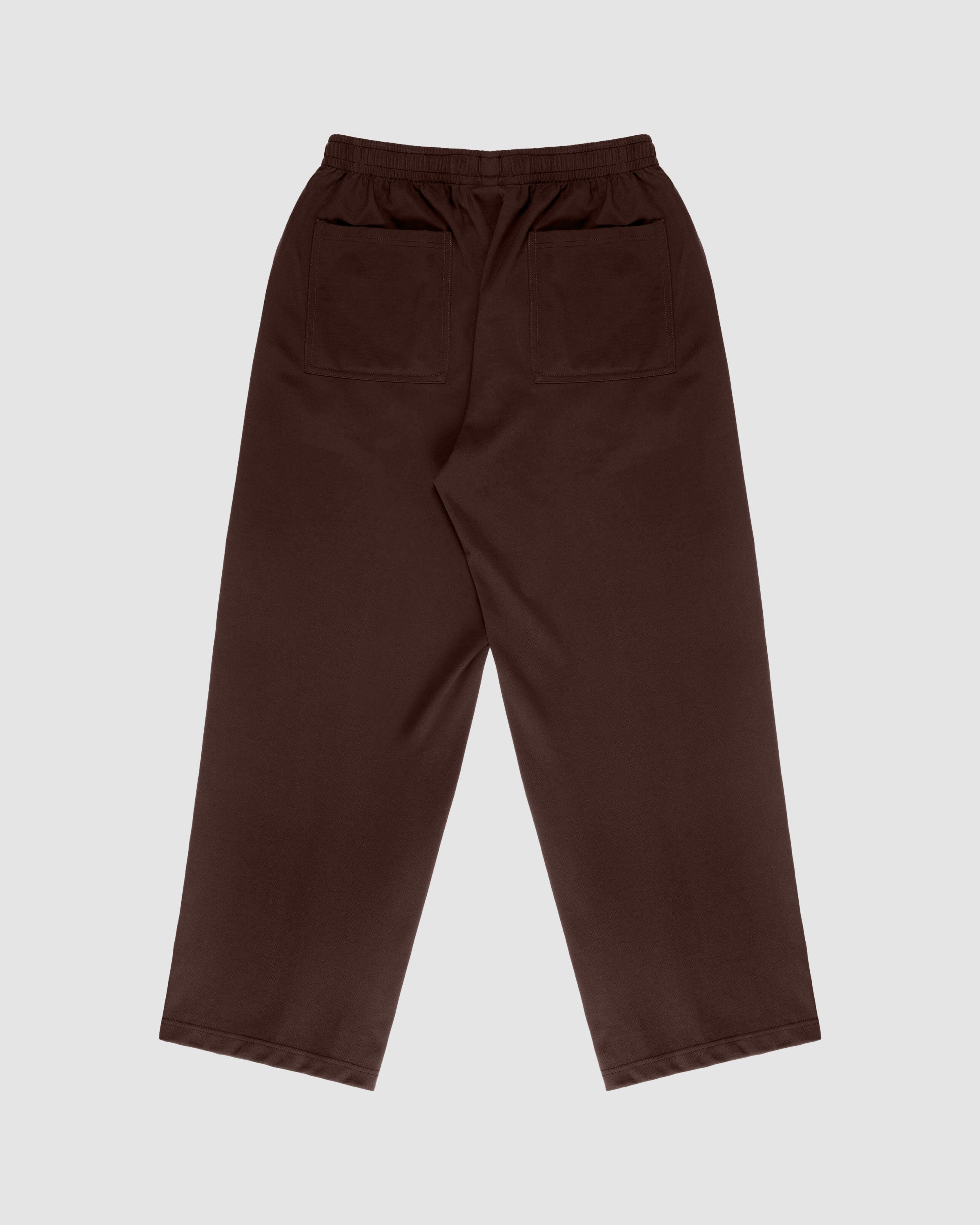 Cloud Trouser in brown – wide leg, relaxed fit, flowing drape. Effortless | Arête Osun