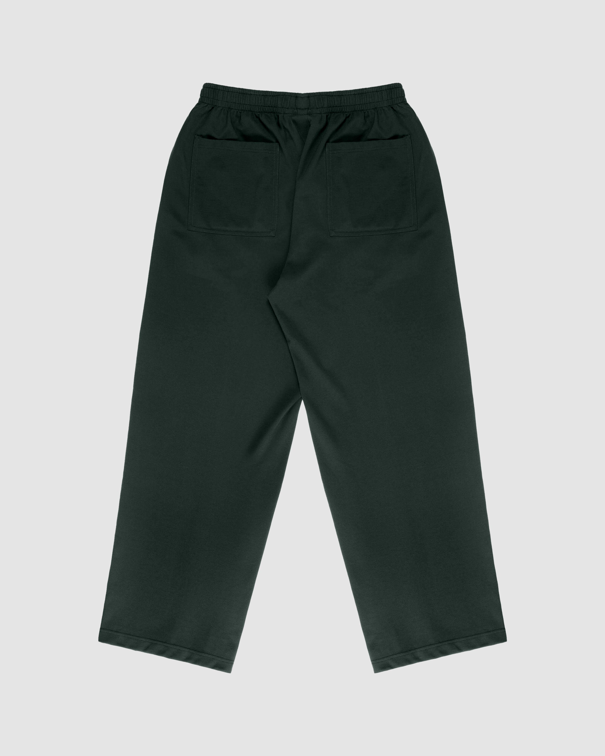 Cloud Trouser in green – wide leg, relaxed fit, flowing drape. Effortless | Arête Osun