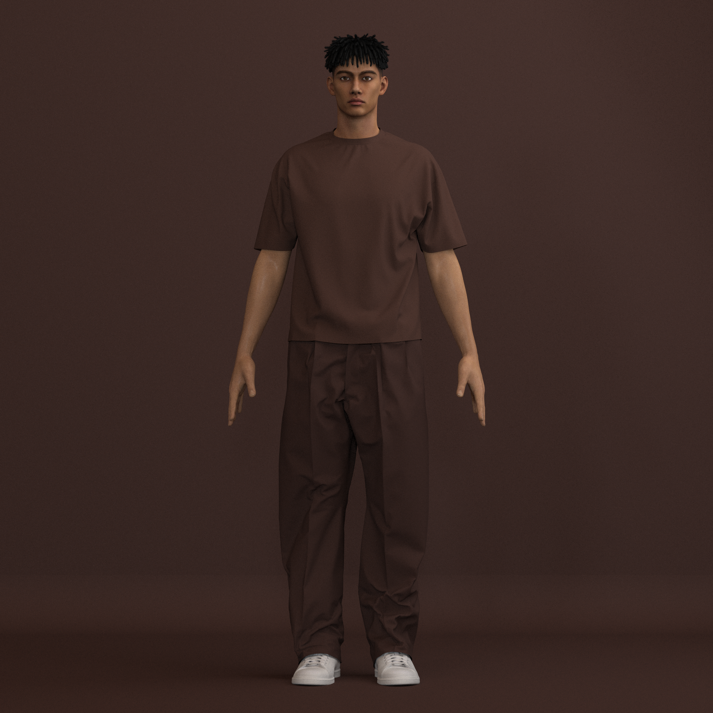 Fundamental T in Brown - Heavyweight Luxury T-Shirt with dropped shoulder and box fit by Arête Osun