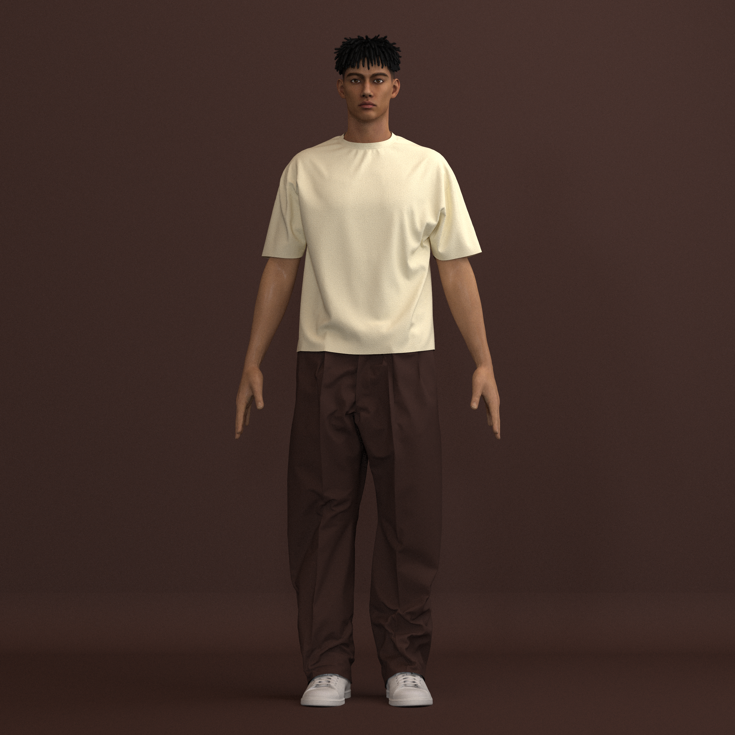 Fundamental T in Cream - Heavyweight Luxury T-Shirt with dropped shoulder and box fit by Arête Osun
