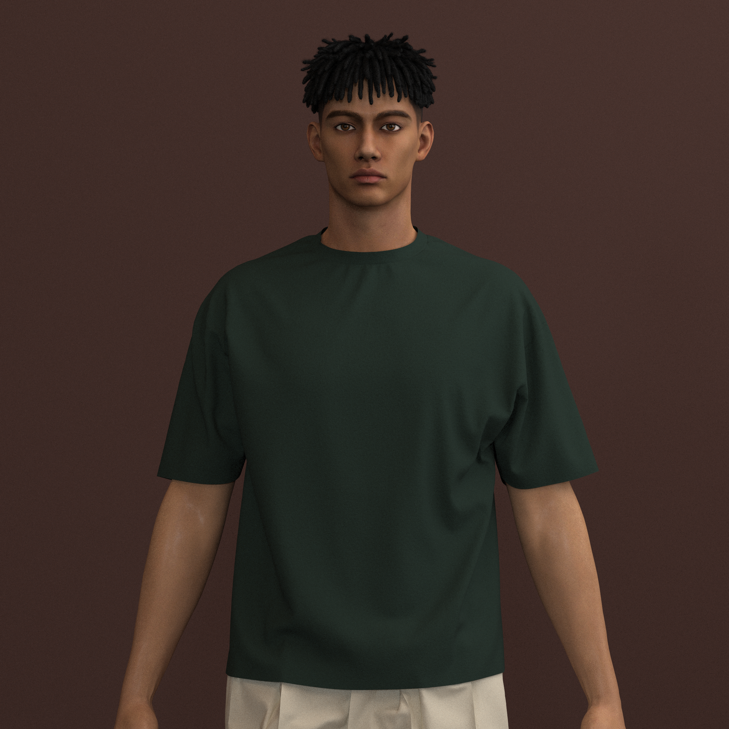 Fundamental T in Green - Heavyweight Luxury T-Shirt with dropped shoulder and box fit by Arête Osun