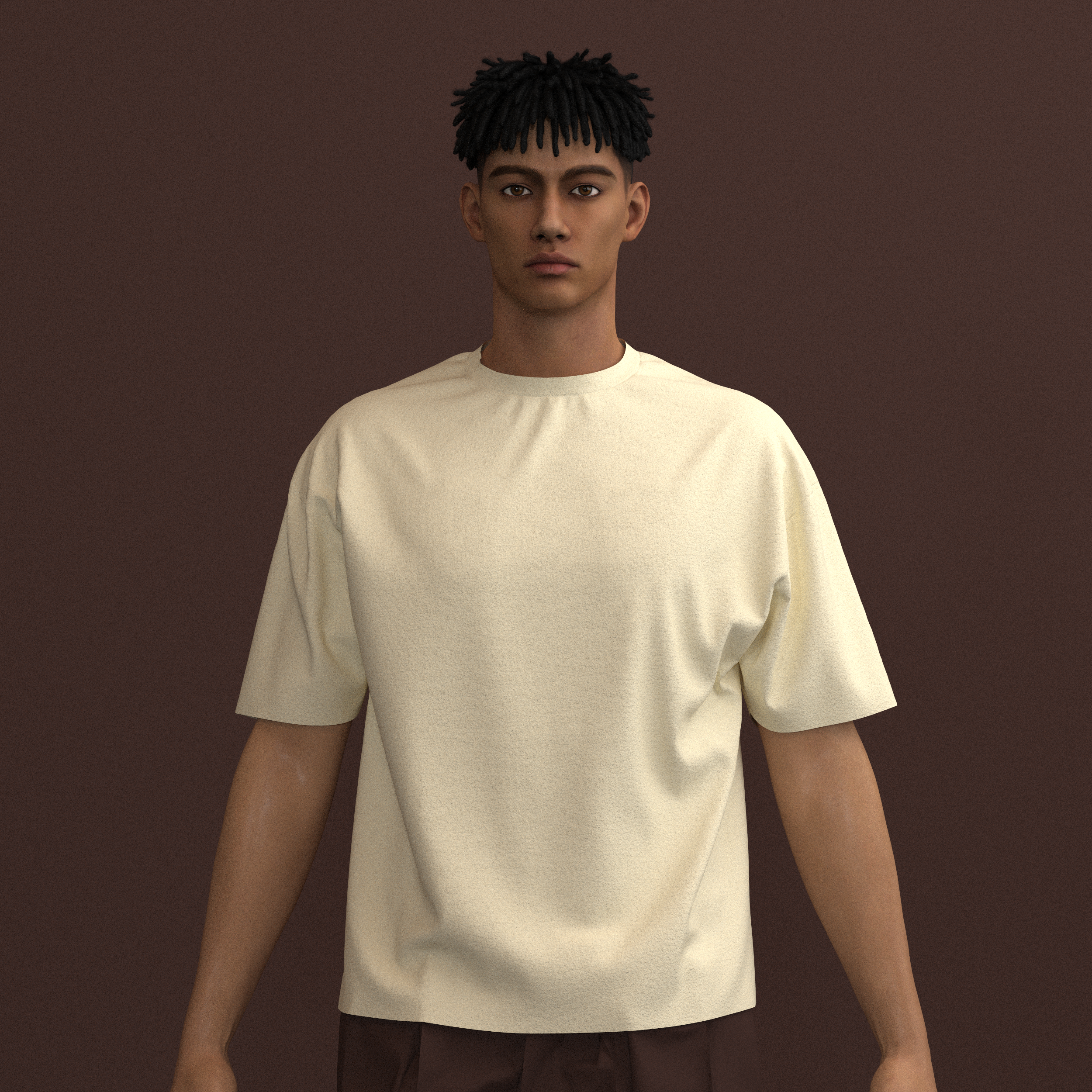 Fundamental T in Cream - Heavyweight Luxury T-Shirt with dropped shoulder and box fit by Arête Osun